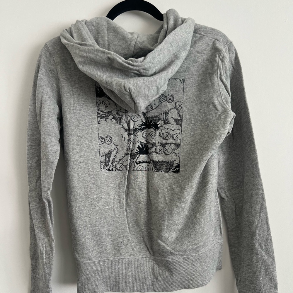 Uniqlo KAWS Gray Crewneck Hoodie with Black XX Embroidery - Picture 3 of 4